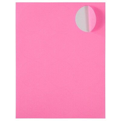 JAM Paper® Circle Round Label Sticker Seals, 2.5 Inch Diameter, Ultra Pink, 120/Pack (147628587)