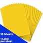 JAM Paper Shipping Labels, 8 1/2" x 11", Yellow, 1 Label/Sheet, 10 Labels/Pack (337628610)