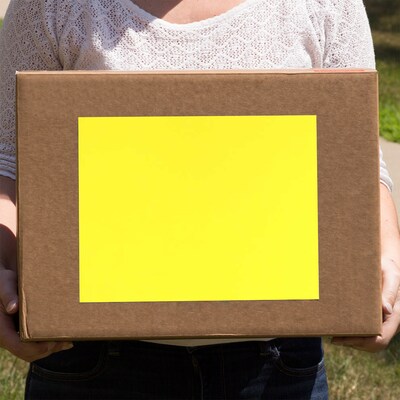 JAM Paper Shipping Labels, 8 1/2" x 11", Yellow, 1 Label/Sheet, 10 Labels/Pack (337628610)