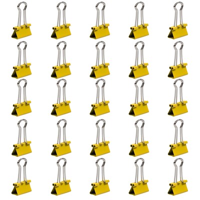 JAM Paper Colored Small Binder Clips, 3/8" Capacity, Yellow, 25/Pack (334BCYE)