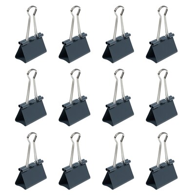JAM Paper® Binder Clips, Large, 41mm, Grey Binderclips, 12/pack (340BCgy)