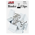 JAM Paper Large Binder Clips, 3/4 Capacity, White, 12/pack (340BCwh)
