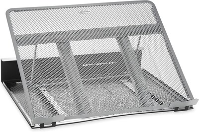 Rolodex 13W x 11.25D Metal Laptop Stand, Black with Silver Accents (82410)