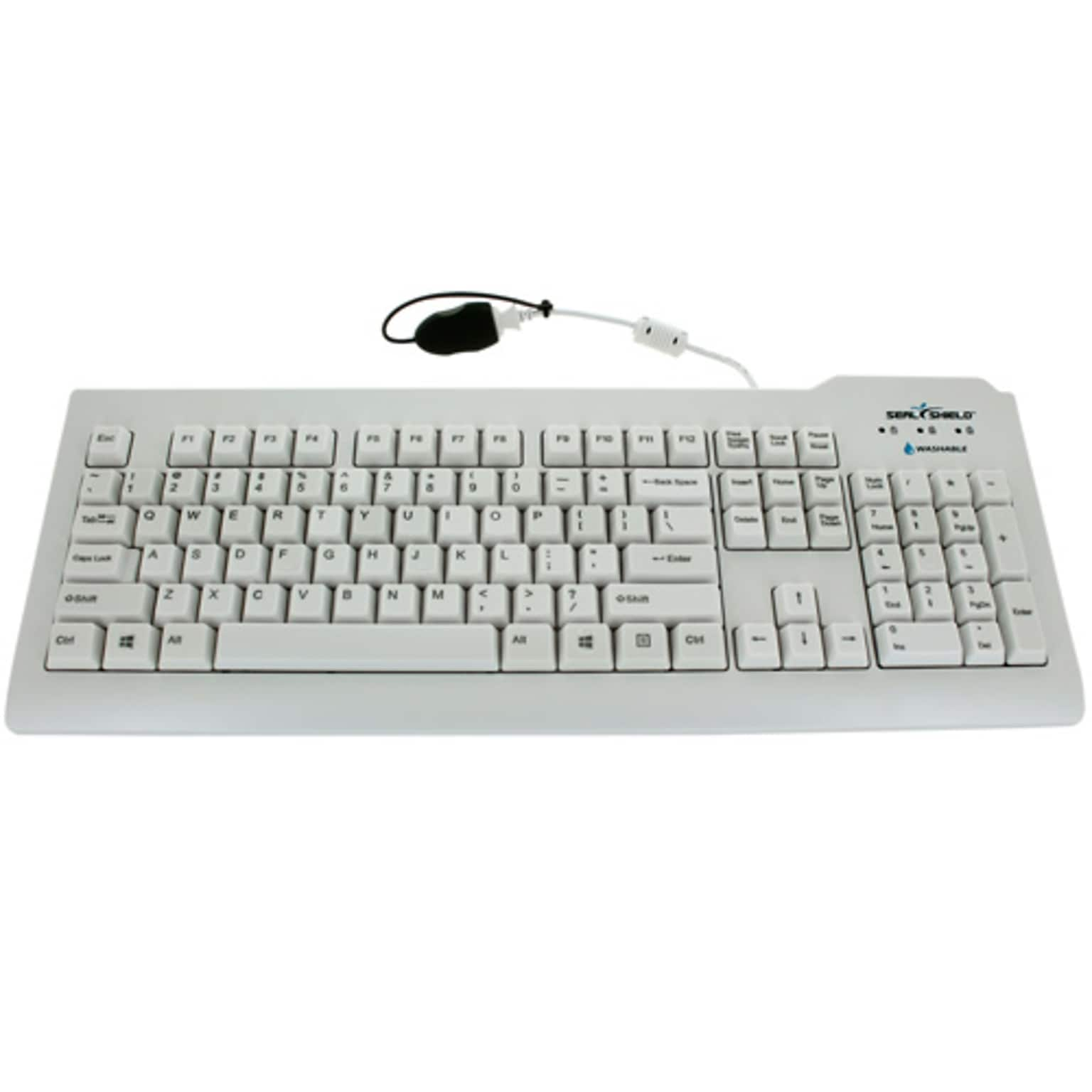 Sealshield Silver Seal Waterproof Wired Keyboard, White (SSWKSV207)