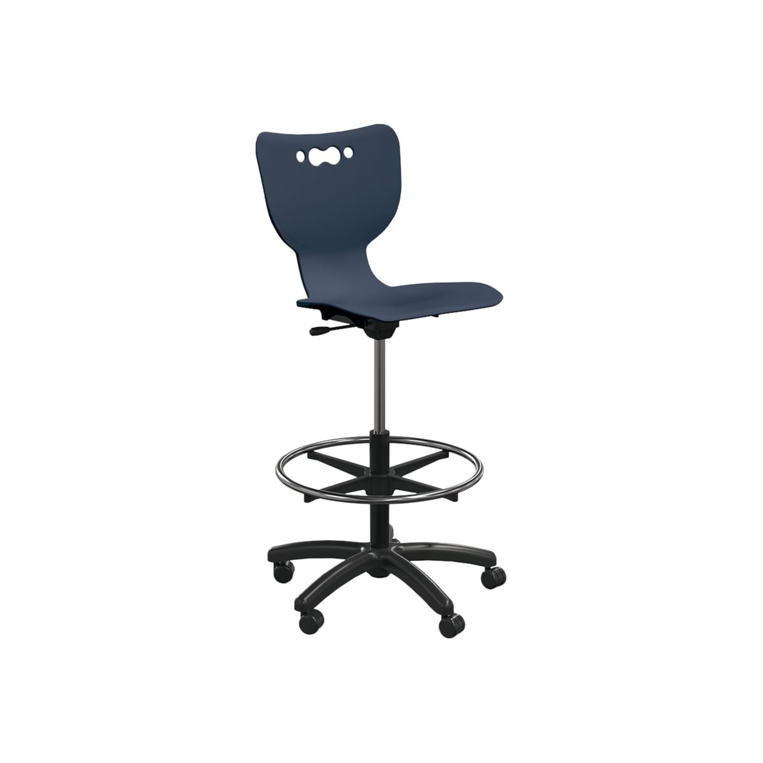 MooreCo Hierarchy 5-Star Plastic School Chair, Navy (53512-NAVY-NA-HC)