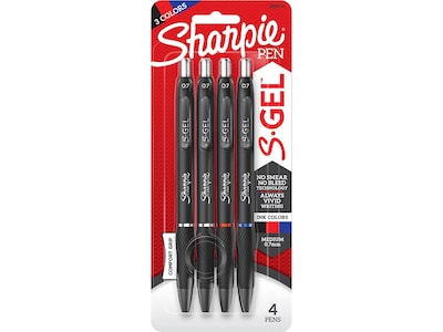  Sharpie S-Gel Retractable Gel Pen, Medium Point, Assorted Ink, 4/Pack (2096174) 