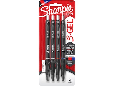 Sharpie S-Gel Retractable Gel Pen, Medium Point, Assorted Ink, 4/Pack (2096174)