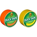 Duck Heavy Duty Duct Tape Set, 1.88 x 15 Yds./1.88 x 20 Yds., Orange/Yellow, 2 Rolls/Pack (DUCKORYW-STP)