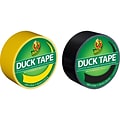 Duck Heavy Duty Duct Tapes, 1.88 x 20 Yds., Black/Yellow, 2 Rolls/Pack (DUCKYWBK-STP)