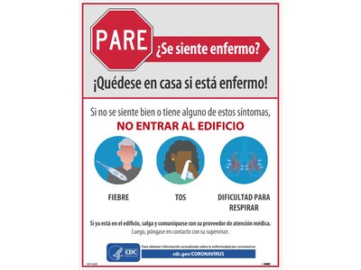 National Marker Poster, Stop - Feeling Sick?, 24 x 18, White/Red/Blue (PST142SP)