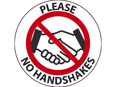 National Marker Projector Lens, Please No Handshakes, 2.5 x 2.5, White/Red/Black (VSPL8)