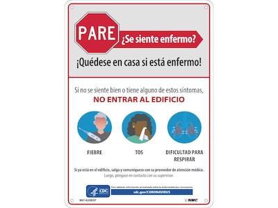 National Marker Wall Sign, Stop - Feeling Sick?, Plastic, 14 x 10, White/Red (M0142RBSP)