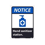 National Marker Wall Sign, Notice: Hand Sanitizer Station, Plastic, 14 x 10, Blue/White/Black (N