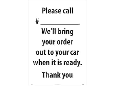 National Marker A-Frame Sign, Please Call, 36 x 24, White/Black (SFS116C)
