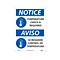 National Marker Wall Sign, Notice: Temperature Check is Required, Aluminum, 14 x 10, White/Blue
