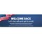 National Marker Vinyl Banner, Welcome Back. Lets Stay Safe and Get to Work, 36 x 120, Blue/Whit