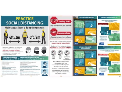 National Marker Vinyl Banner, Practice Social Distancing, 61 x 120, Multicolor (BT565)