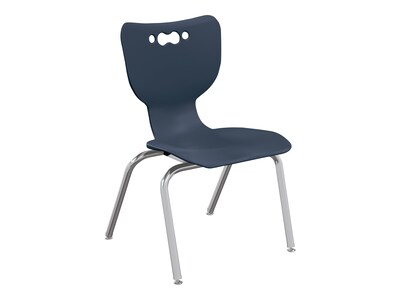 MooreCo Hierarchy 4-Leg Plastic School Chair, Midnight Navy (53318-1-NAVY-NA-CH)