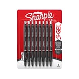 Sharpie S-Gel Retractable Gel Pen, Medium Point, Black Ink, 8/Pack (2096139)