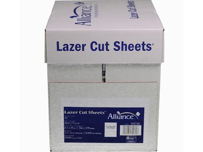 Alliance Lazer Cut 8.5 x 11 Printer Paper, 20 lbs., 92 Brightness, 500 Sheets/Ream, 5 Reams/Carton