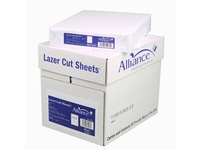 Alliance Lazer Cut 8.5" x 11" Printer Paper, 20 lbs., 92 Brightness, 500 Sheets/Ream, 5 Reams/Carton (30030-C)