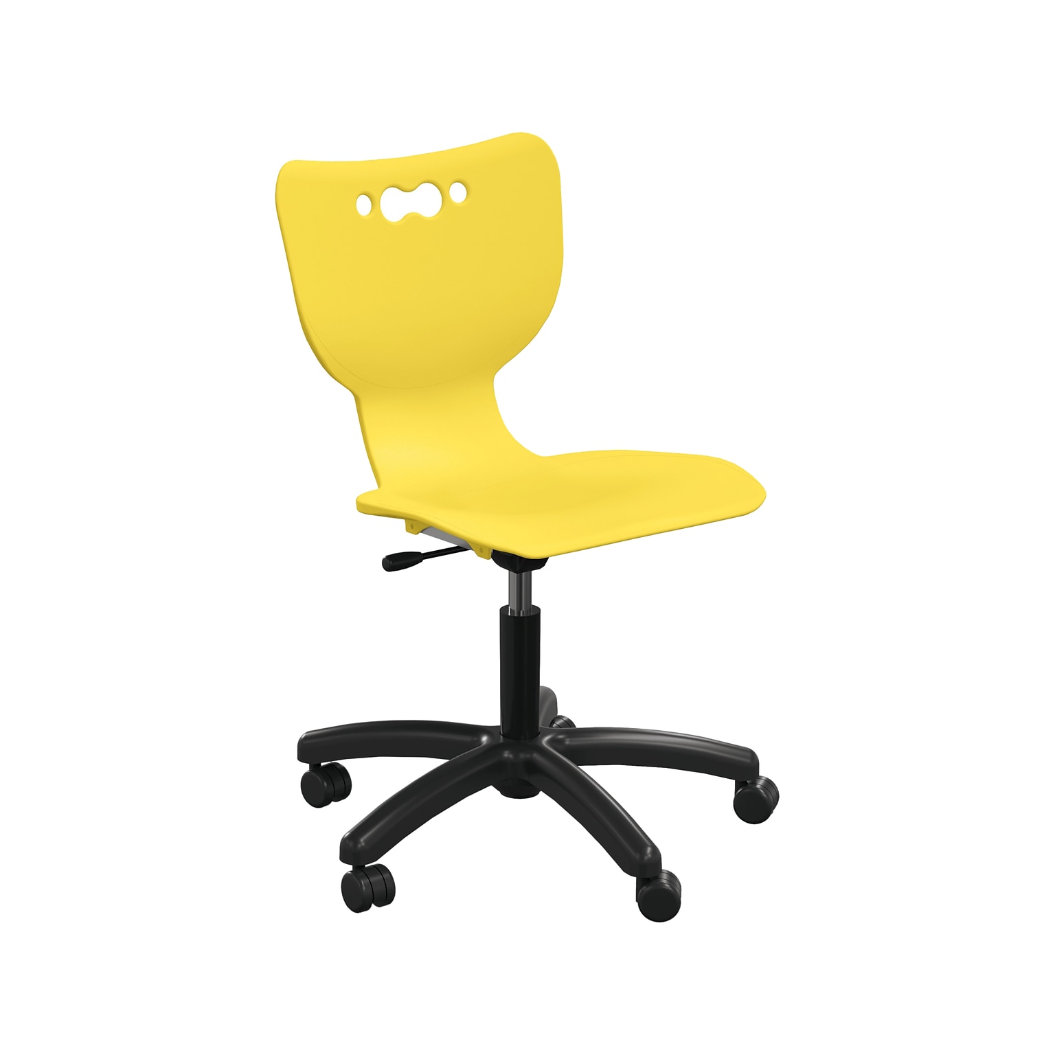 MooreCo Hierarchy 5-Star Plastic School Chair, Yellow (53512-YELLOW-NA-HC)