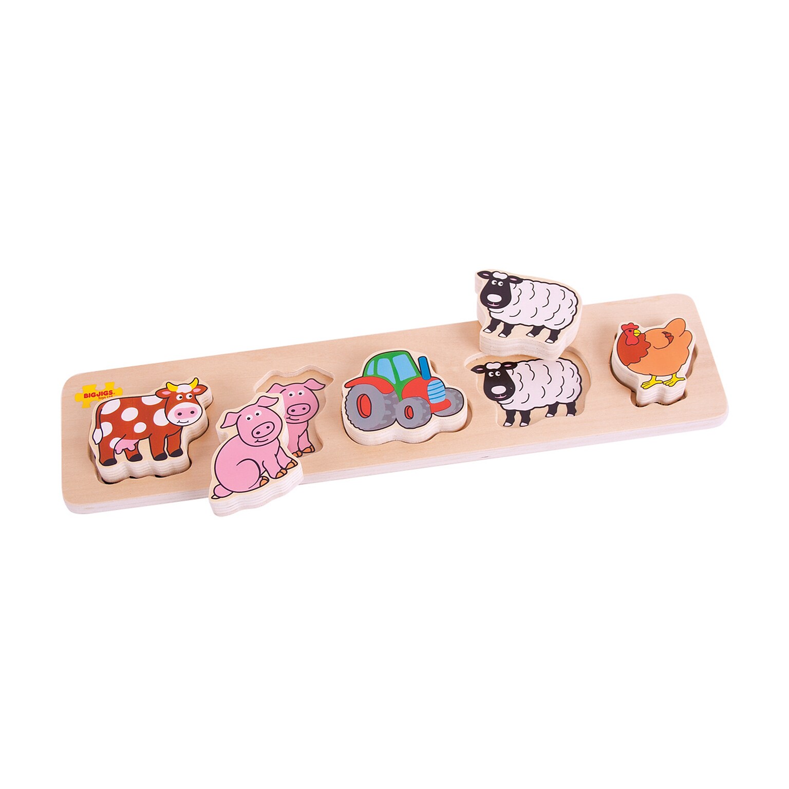 Bigjigs Chunky Lift & Match Farm Puzzle, Grades PreK + (BJTBB014)