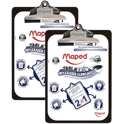 Maped Dry Erase Clipboard, Letter Size, 2/Bundle (MAP350210)