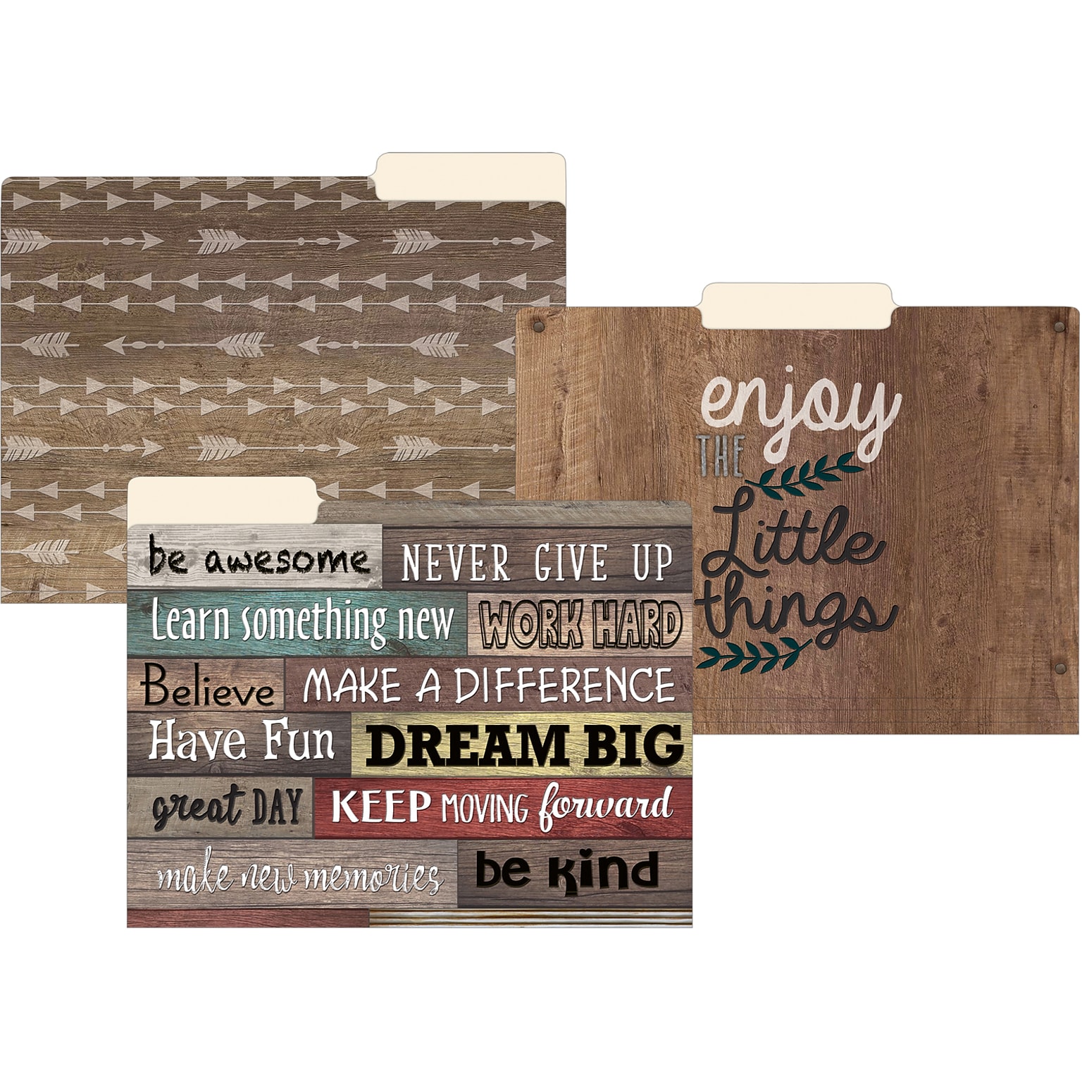 Teacher Created Resources Farmhouse Chic File Folder, 1/3-Cut Tab, Letter Size, Assorted, 24/Pack (TCR8540-2)