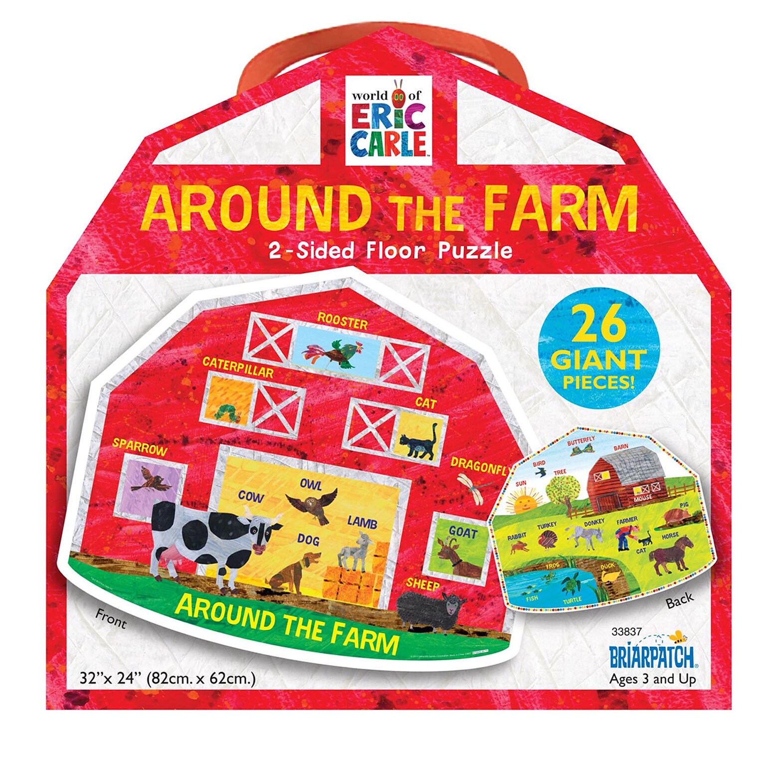 Briarpatch The World of Eric Carle Around the Farm 2-Sided Floor Puzzle, Grades PreK + (UG-33837)