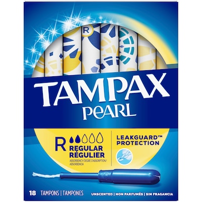Tampax Pearl Regular Tampons, 18/Box (00073010004542)