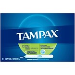 Tampax Cardboard Applicator Tampons, Super, Unscented, 10/Box (1703187)