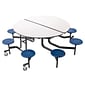 NPS® 60" Round Mobile Table w/ 8 Stools; Grey/Blue