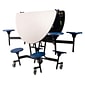 NPS® 60" Round Mobile Table w/ 8 Stools; Grey/Blue