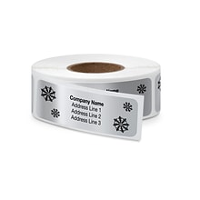 Rolled Address Label, 2 1/2 x 3/4 Rectangle, Silver, Black Ink, 250 Labels, 1/Roll