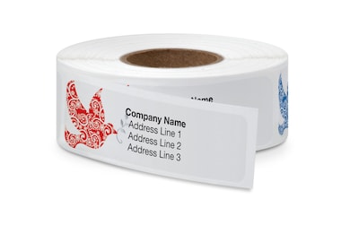 Rolled Address Label, 2 1/2 x 3/4 Rectangle, Clear Film, Full Color, 250 Labels, 1/Roll
