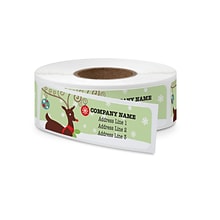 Rolled Address Label, 2 1/2 x 3/4 Rectangle, White Gloss, Full Color, 250 Labels, 1/Roll