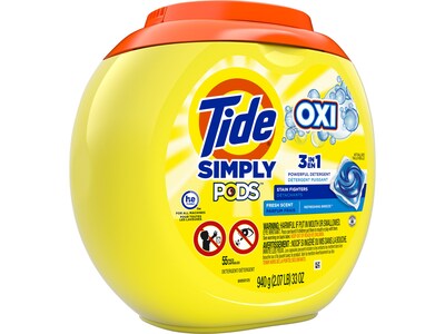 Tide Simply PODS +Oxi Laundry Detergent Capsules, 33 oz., 55 Capsules (60601)