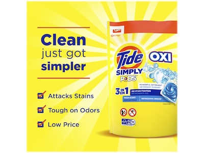 Tide Simply PODS +Oxi Laundry Detergent Capsules, 33 oz., 55 Capsules (60601)