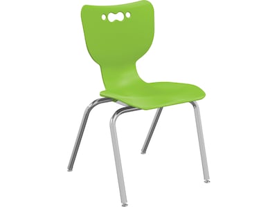 MooreCo Hierarchy 4-Leg Plastic School Chair, Chrome/Green (53318-1-GREEN-NA-CH)