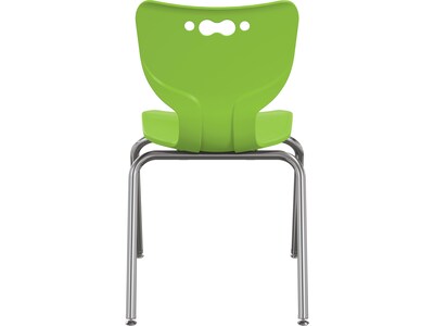 MooreCo Hierarchy 4-Leg Plastic School Chair, Chrome/Green (53318-1-GREEN-NA-CH)