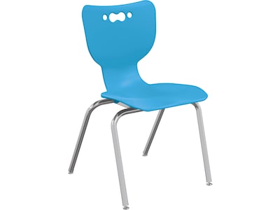 MooreCo Hierarchy 4-Leg Plastic School Chair, Chrome/Blue (53318-1-BLUE-NA-CH)