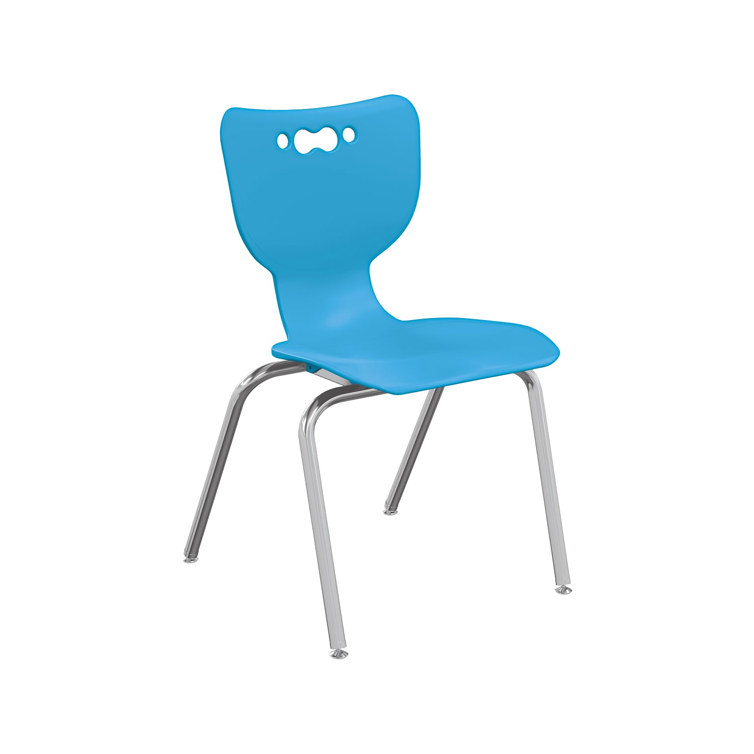 MooreCo Hierarchy 4-Leg Plastic School Chair, Chrome/Blue (53318-1-BLUE-NA-CH)