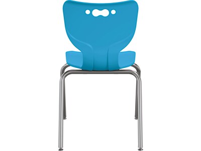 MooreCo Hierarchy 4-Leg Plastic School Chair, Chrome/Blue (53318-1-BLUE-NA-CH)