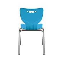 MooreCo Hierarchy 4-Leg Plastic School Chair, Chrome/Blue (53318-1-BLUE-NA-CH)