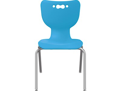 MooreCo Hierarchy 4-Leg Plastic School Chair, Chrome/Blue (53318-1-BLUE-NA-CH)