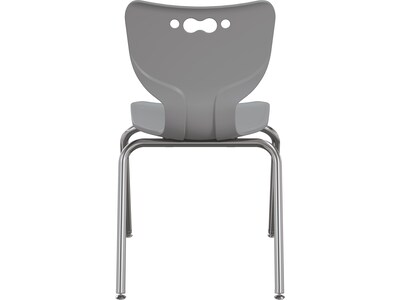 MooreCo Hierarchy 4-Leg Plastic School Chair, Chrome/Gray (53318-1-GREY-NA-CH)