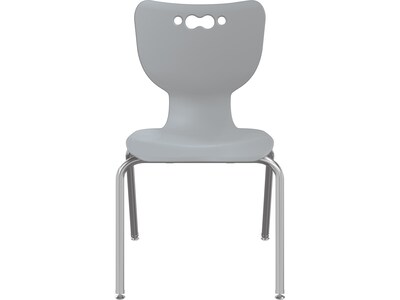 MooreCo Hierarchy 4-Leg Plastic School Chair, Chrome/Gray (53318-1-GREY-NA-CH)