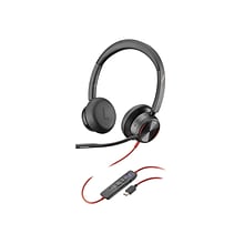 Poly Blackwire 8225 Wired Noise Canceling Stereo On Ear Phone & Computer Headset, USB-C, MT Certifie