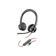 Poly Blackwire 8225 Wired Noise Canceling Stereo On Ear Phone & Computer Headset, USB-A, Black  (214